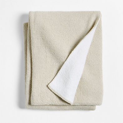 View Reversible Stone Tan Chenille Solid Baby Stroller Blanket details