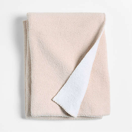 Reversible Pink Tint Chenille Solid Baby Stroller Blanket