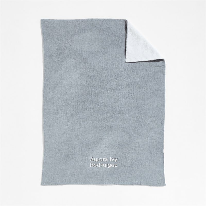 Reversible Mist Blue Chenille Solid Baby Stroller Blanket - image 1 of 5