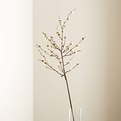 Artificial White Cherry Blossom Flower Branch 42"