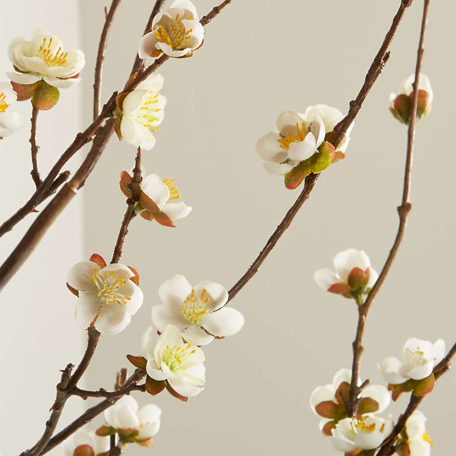 Artificial White Cherry Blossom Flower Branch + Reviews Crate & Barrel