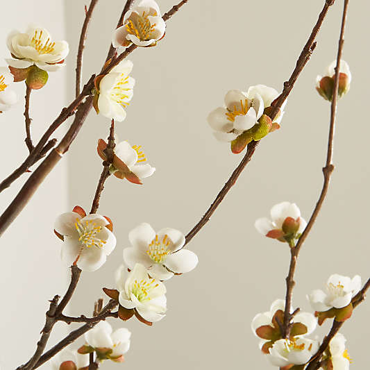 Artificial White Cherry Blossom Flower Branch 42"