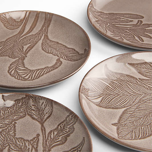 Chestnut Botanical Plates Appetizer Plates, Set of 4