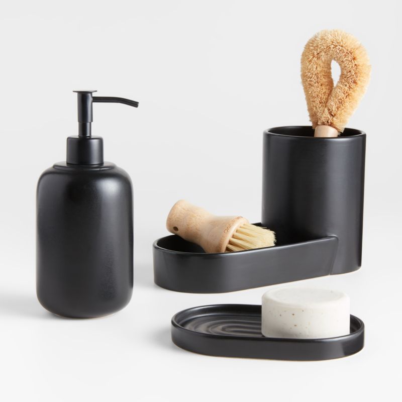 Chet Black Ceramic Soap Dish/Sponge Holder - image 1 of 3