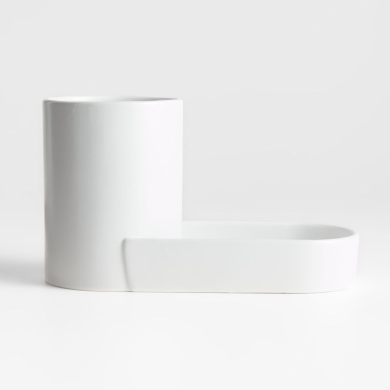 Chet White Ceramic Sink Caddy - image 2 of 4