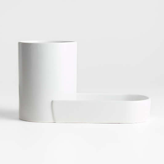 Chet White Ceramic Sink Caddy