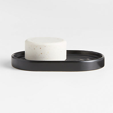 View Chet Black Ceramic Soap Dish/Sponge Holder details