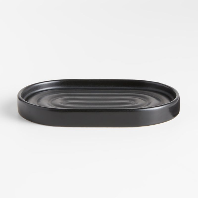 Chet Black Ceramic Soap Dish/Sponge Holder - image 2 of 3