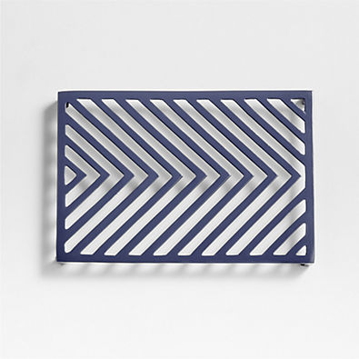 View Blue Chevron Metal Trivet details