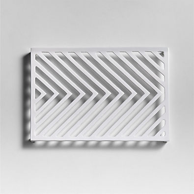 View White Chevron Metal Trivet details