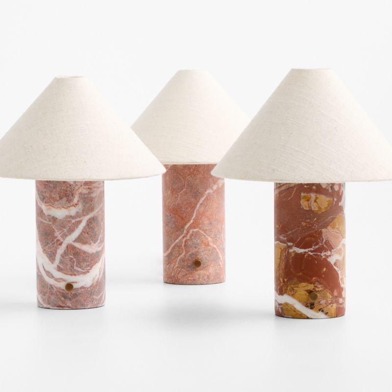 Chez Red Marble Mini Table Lamp with Fabric Shade 14" - image 7 of 8