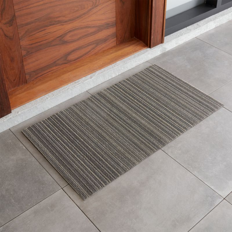 Chilewich 20x36 Grey Striped Doormat, Outdoor Sliding Glass Door Mat