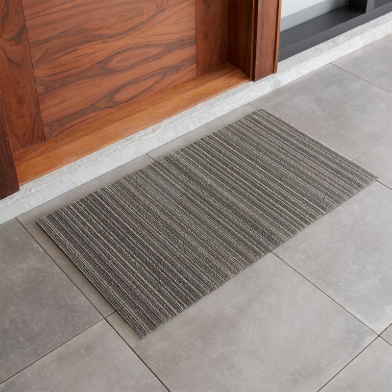 Chilewich 20x36 Grey Striped Doormat + Reviews | Crate & Barrel