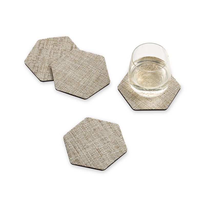 Chilewich Crepe Neutral Coasters, Set of 4 - image 2 of 3