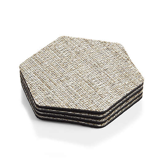 Chilewich ® Crepe Neutral Coasters, Set of 4