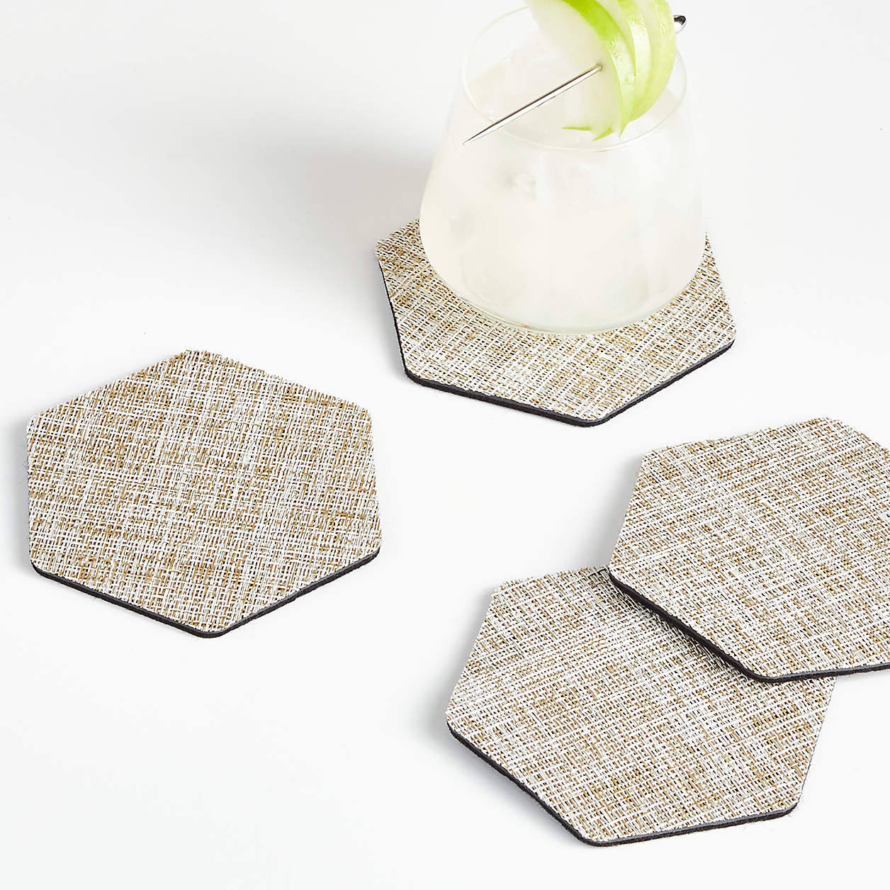 Chilewich Crepe Neutral Coasters, Set of 4 + Reviews Crate & Barrel