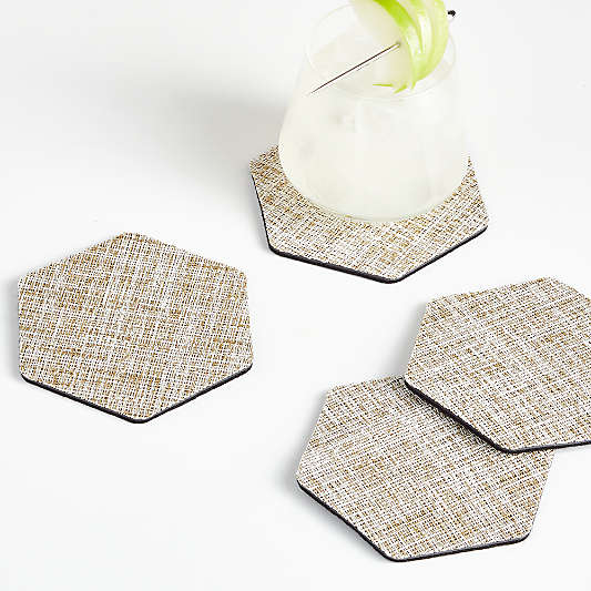 Chilewich Crepe Neutral Coasters, Set of 4