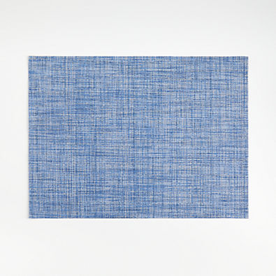 View Chilewich ® Rectangular Crepe Blue Easy-Clean Vinyl Placemat details