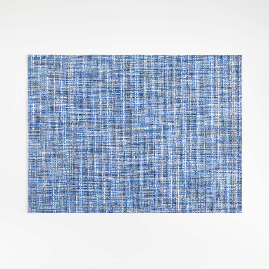 Chilewich Rectangular Crepe Blue EasyClean Vinyl Placemat Crate & Barrel