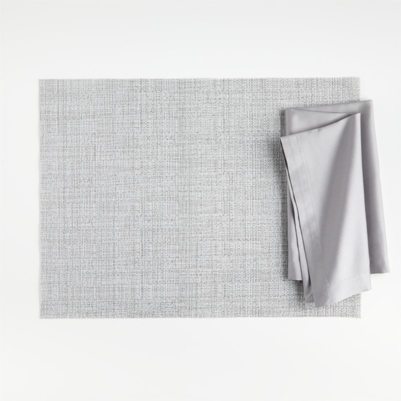 Chilewich ® Rectangular Crepe Silver Easy-Clean Vinyl Placemat
