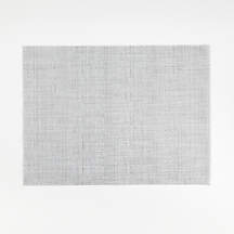 Chilewich Rectangular Crepe Silver Easy-Clean Vinyl Placemat | Crate & Barrel