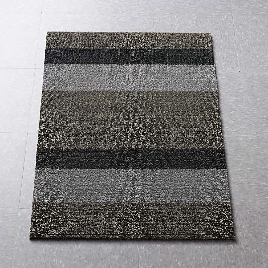 Chilewich ® Silver-Black Striped 20"x36" Doormat