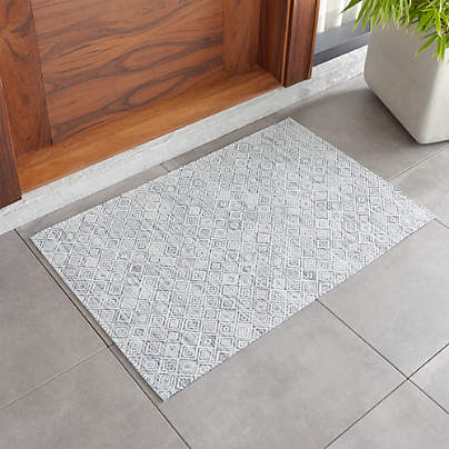 Chilewich ® Mosaic Blue Woven Indoor/Outdoor Floormat 23"x36"