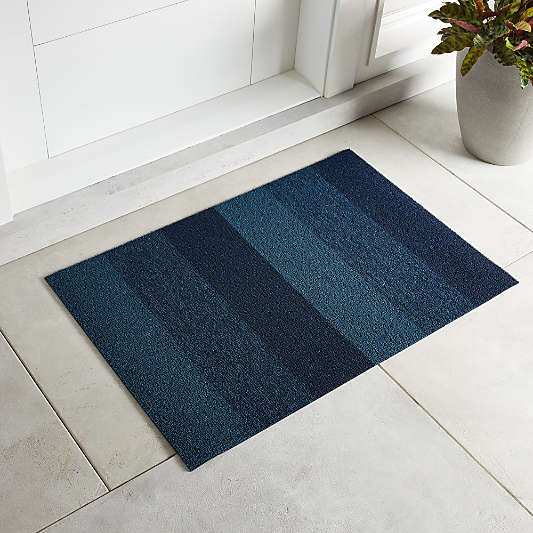 Chilewich ® Marbled Stripe Blue Doormat 24"x36"