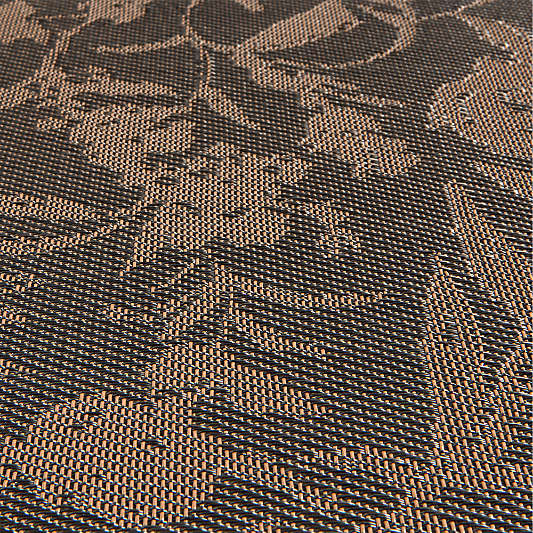 Chilewich ® Rectangular Earth Brown Floral Easy-Clean Vinyl Placemat