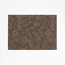 Chilewich Rectangular Earth Brown Floral Easy-Clean Vinyl Placemat + Reviews | Crate & Barrel