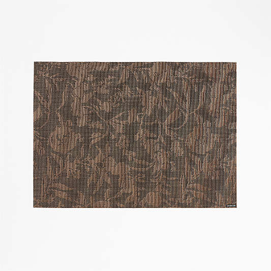 Chilewich ® Rectangular Earth Brown Floral Easy-Clean Vinyl Placemat