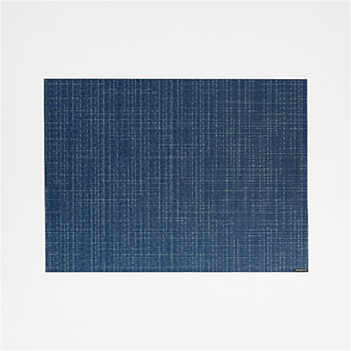 View Chilewich ® Rectangular Charm Navy Blue Easy-Clean Vinyl Placemat details