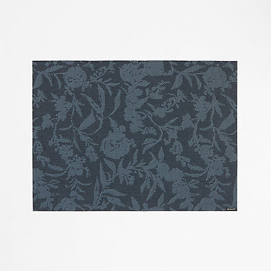 View Chilewich ® Rectangular Indigo Floral Easy-Clean Vinyl Placemat details