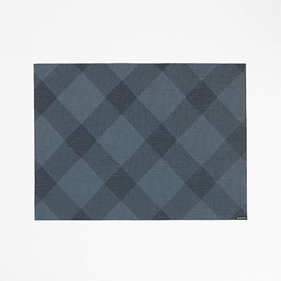 Chilewich ® Rectangular Indigo Plaid Easy-Clean Vinyl Placemat