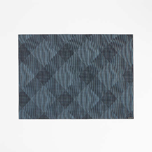 Chilewich ® Rectangular Indigo Plaid Easy-Clean Vinyl Placemat