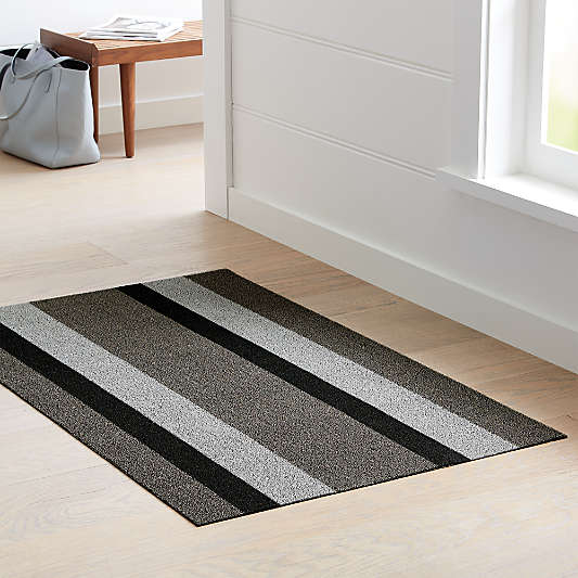 Chilewich ® Silver-Black Striped 20"x36" Doormat