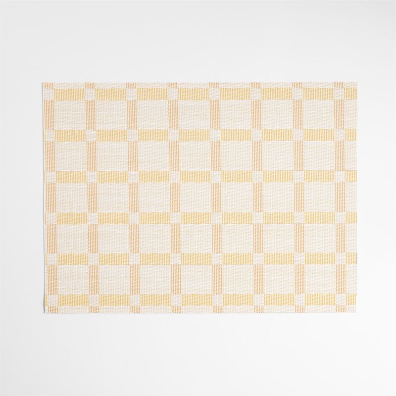 Chilewich® Savannah Yellow and Soleil Yellow Rectangular Tile Easy-Clean Vinyl Placemat