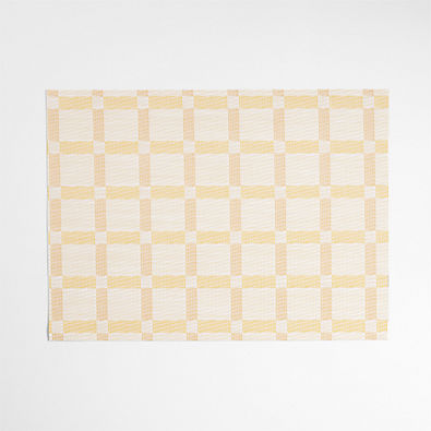 View Chilewich® Savannah Yellow and Soleil Yellow Rectangular Tile Easy-Clean Vinyl Placemat details