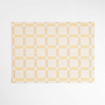 Chilewich® Savannah Yellow and Soleil Yellow Rectangular Tile Easy-Clean Vinyl Placemat