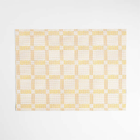 Chilewich® Savannah Yellow and Soleil Yellow Rectangular Tile Easy-Clean Vinyl Placemat