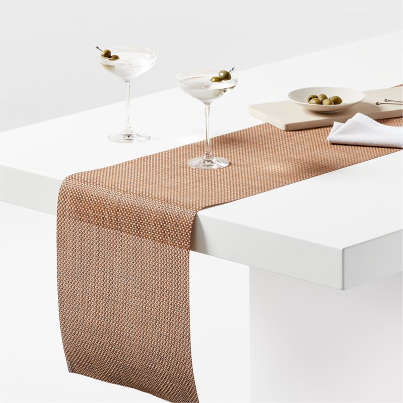 Chilewich ® 72" Teak Basketweave Table Runner - image 0 of 2