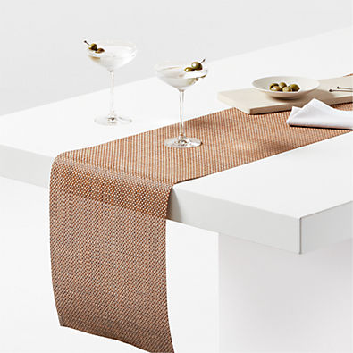 View Chilewich ® 72" Teak Basketweave Table Runner details