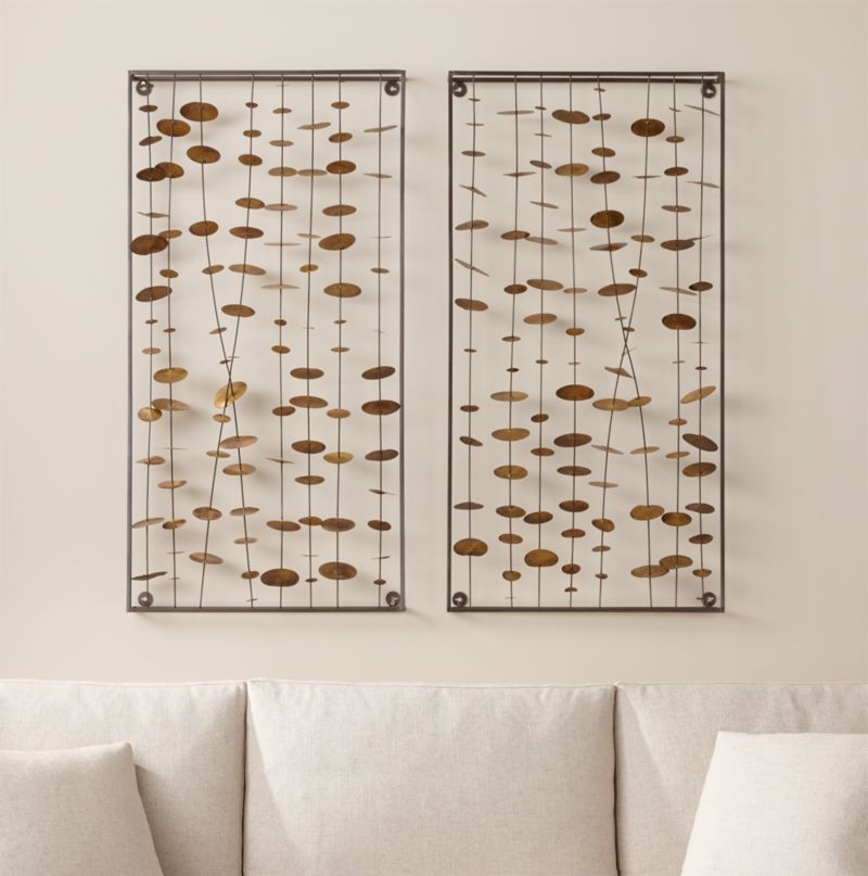 Chimes' Metal Wall Art Sculptures, Set of 3 + Reviews | Crate & Barrel