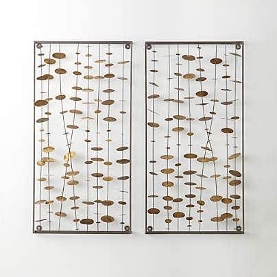'Chimes' Metal Wall Art Sculptures, Set of 2