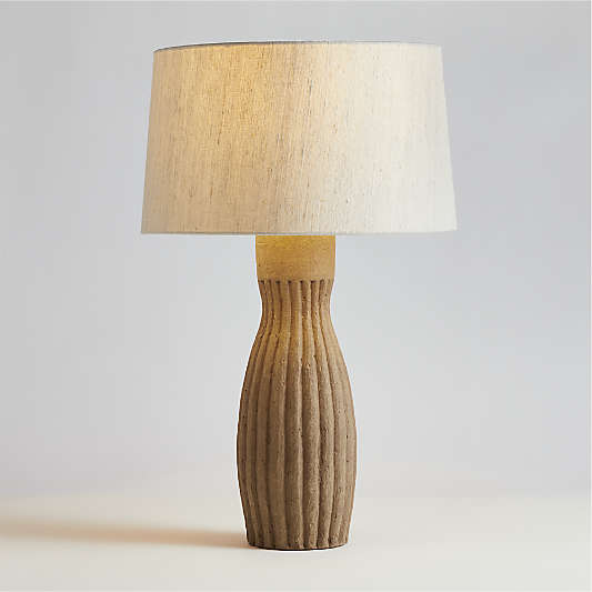 Karina Light Brown Terracotta Table Lamp 28.5"