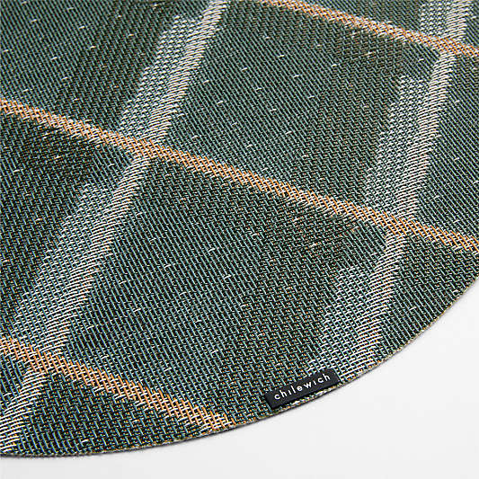 Chilewich ® Holiday Plaid Green Round Placemat