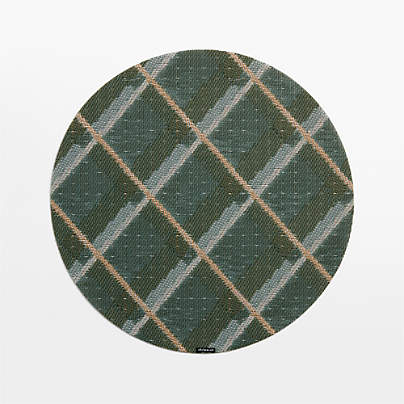 Chilewich ® Holiday Plaid Green Round Placemat