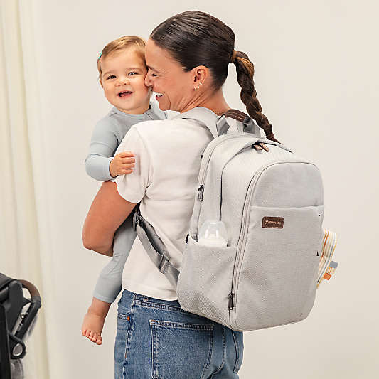 UPPAbaby Savannah Pearl Grey Jacquard Diaper Bag Backpack
