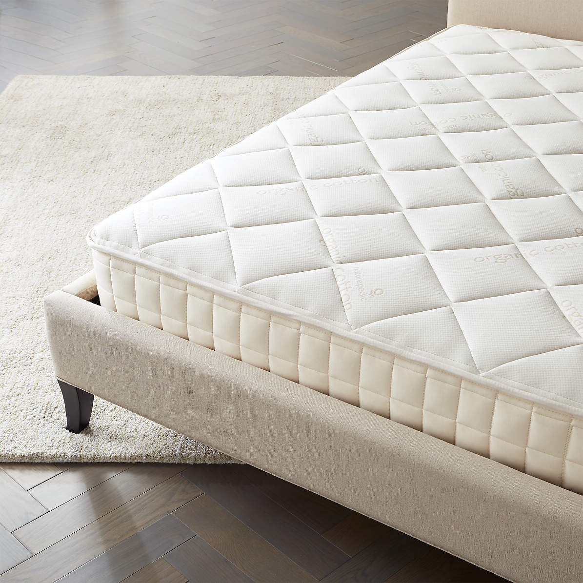 Emily natural crib mattress online with organic batting and cover