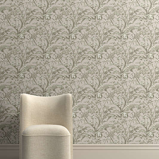 Charleston Green Floral Wallpaper